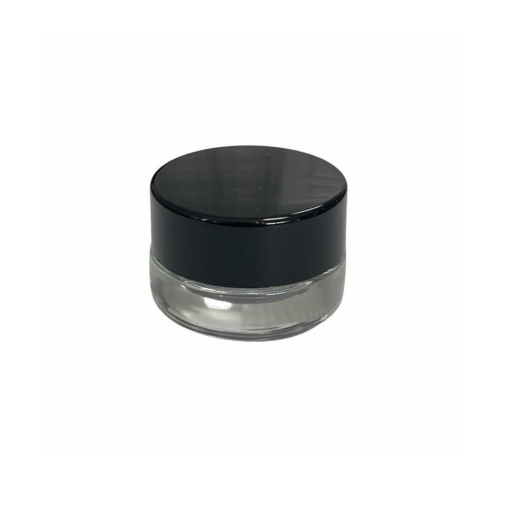 3ml Round Clear Jar & Black Lid