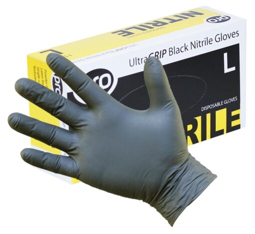 PRO UltraGRIP Black Nitrile Gloves